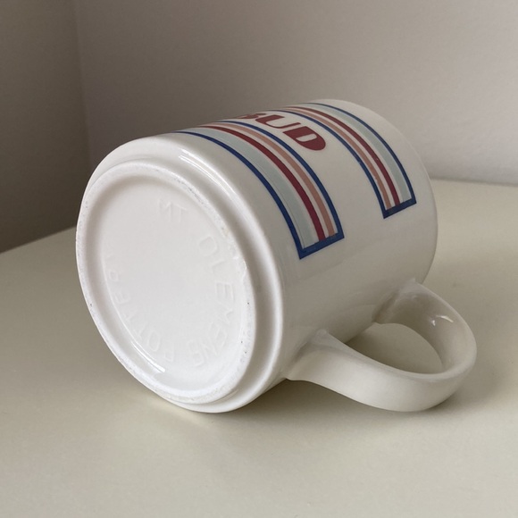 Vintage Mount Clemens Pottery Mug Bud Name mug Stripes coffee tea - Picture 6 of 10